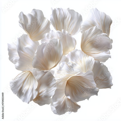 Delicate Floral Arrangement in Cream and White , isolated on white background png