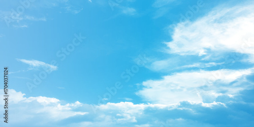 Blue daylight natural fresh clouds fluffy panorama atmosphere love canvas white background image surface splashed wallpaper.