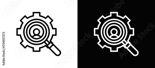 Seo Optimization Icon In Black And White Filled Style
