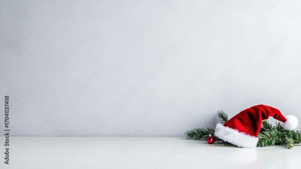 Fototapeta premium Christmas still life santa hat with ornament