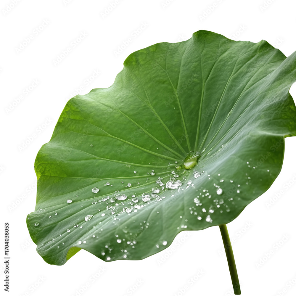 Fototapeta premium Lotus Leaf with Water Droplets