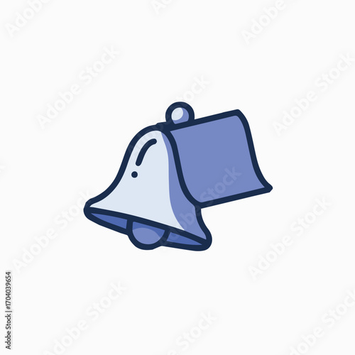 Illustration of a blue bell, often used to represent notifications, alerts, or reminders isolated on transparent background