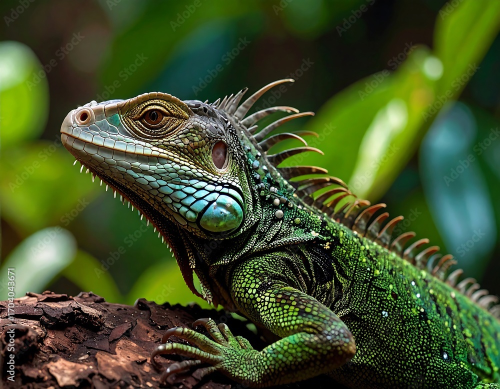 Fototapeta premium Close-up of a vibrant iguana