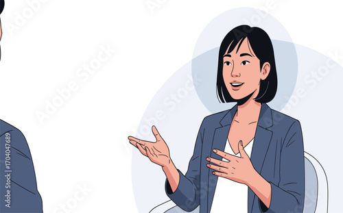 Professional Woman Engaging in Conversation with Colleague
