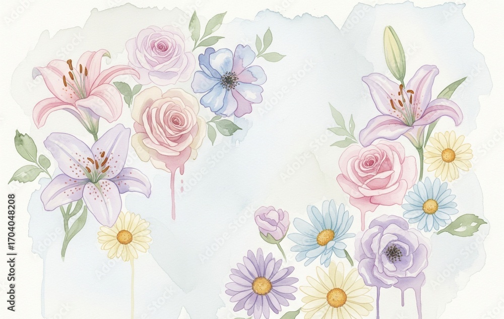 Obraz premium Soft Pastel Pansy Flower Petals Background, Gentle Floral Texture, Abstract Impressionistic Nature Wallpaper
