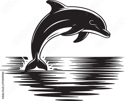 Dolphin jumping out of water