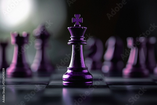 AI. Elegant king on a chessboard