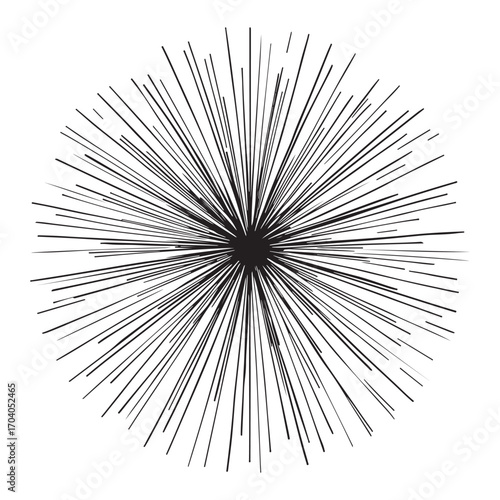 Abstract radial burst pattern with dark center and outward streaks