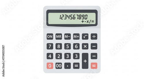 Calculator showing numbers on the display, a device used for performing mathematical calculations and financial analysis