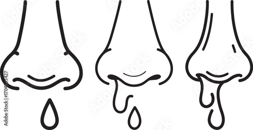 Three dripping noses silhouette