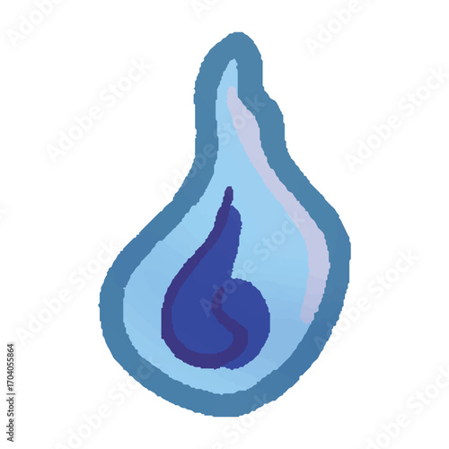 炎　火　灯火　ファイヤー　イラスト　青　ブルー　青色