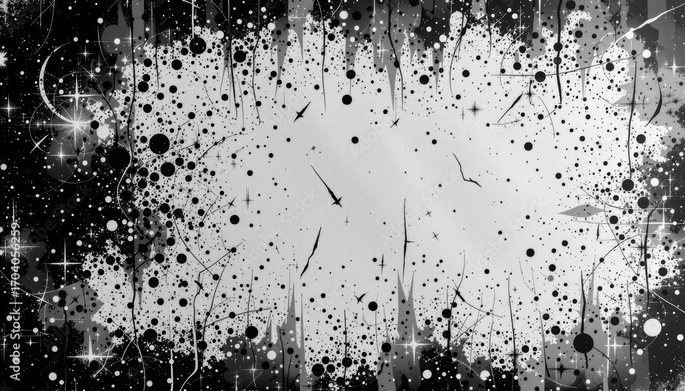 Obraz premium Abstract halftone patterns digital art unique visuals monochrome creative environment