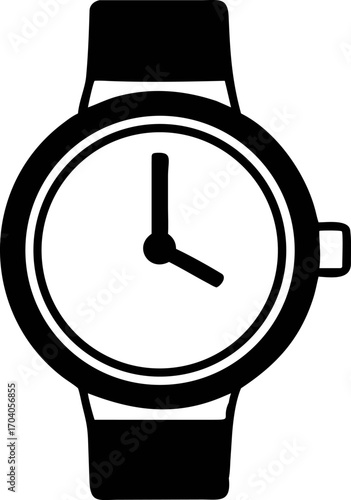 A stylish and sleek vector illustration of a wristwatch, showcasing elegance, precision, and the timeless appeal of horology and timekeeping