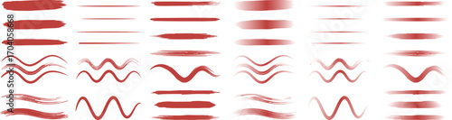 Abstract red brush strokes on white background for artistic design
