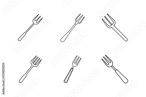 carving fork line art vector illustration
