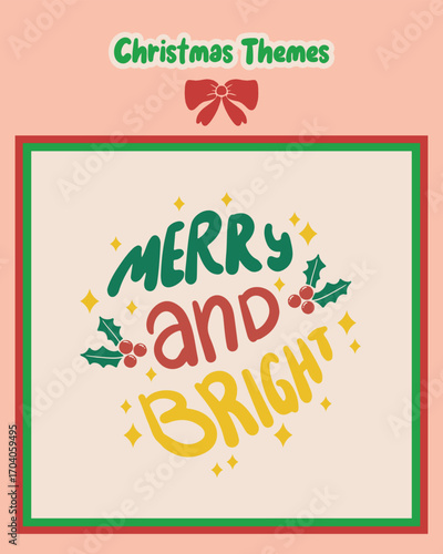 Cute Christmas lettering vector stickers perfect for holiday packaging, card making, and DIY projects