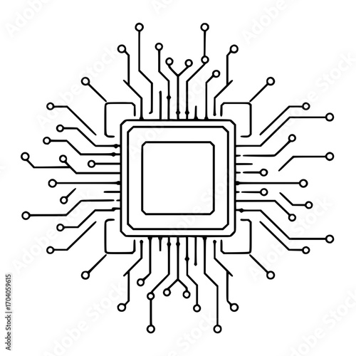 Modern central processing unit with intricate circuit board pathways symbolizing innovation and technology