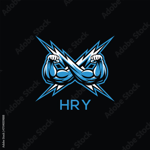 HRY  Fitness Logo. HRY Company logo design for entrepreneur and business. HRY Sports Branding Design best icon.

