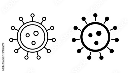 Cancer cell Icon set .Symbol isolated white background. vector illustration. color editable.