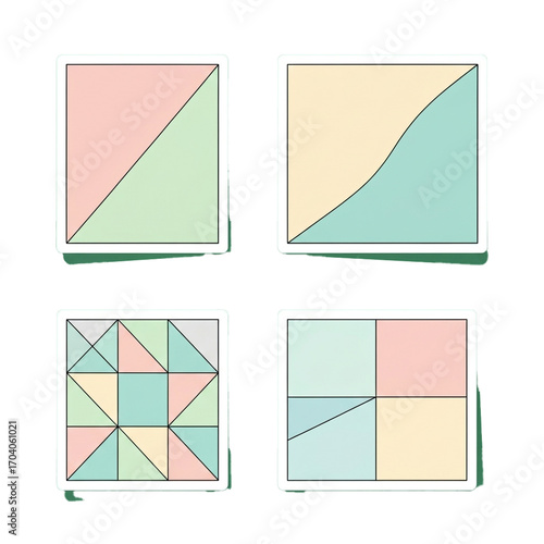Free Download Geometric Designs Abstract Squares with Pastel Color Divisions and Lines - GFXLoad