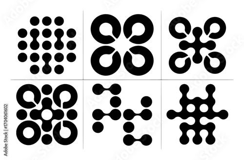 Abstract Black and White Geometric Shapes and Patterns
