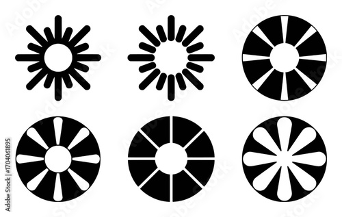 Collection of Abstract Circular and Radial Graphic Icons