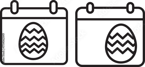 Two easter egg calendars silhouette