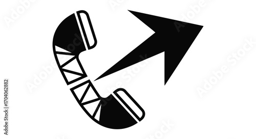 Vector art of phone call forwarding icon, symbolizing call transfer, redirection, and communication management in telecommunications