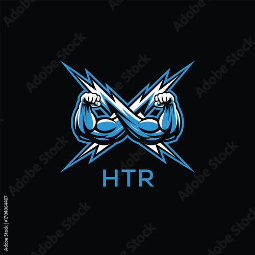 HTR  Fitness Logo. HTR Company logo design for entrepreneur and business. HTR Sports Branding Design best icon.
