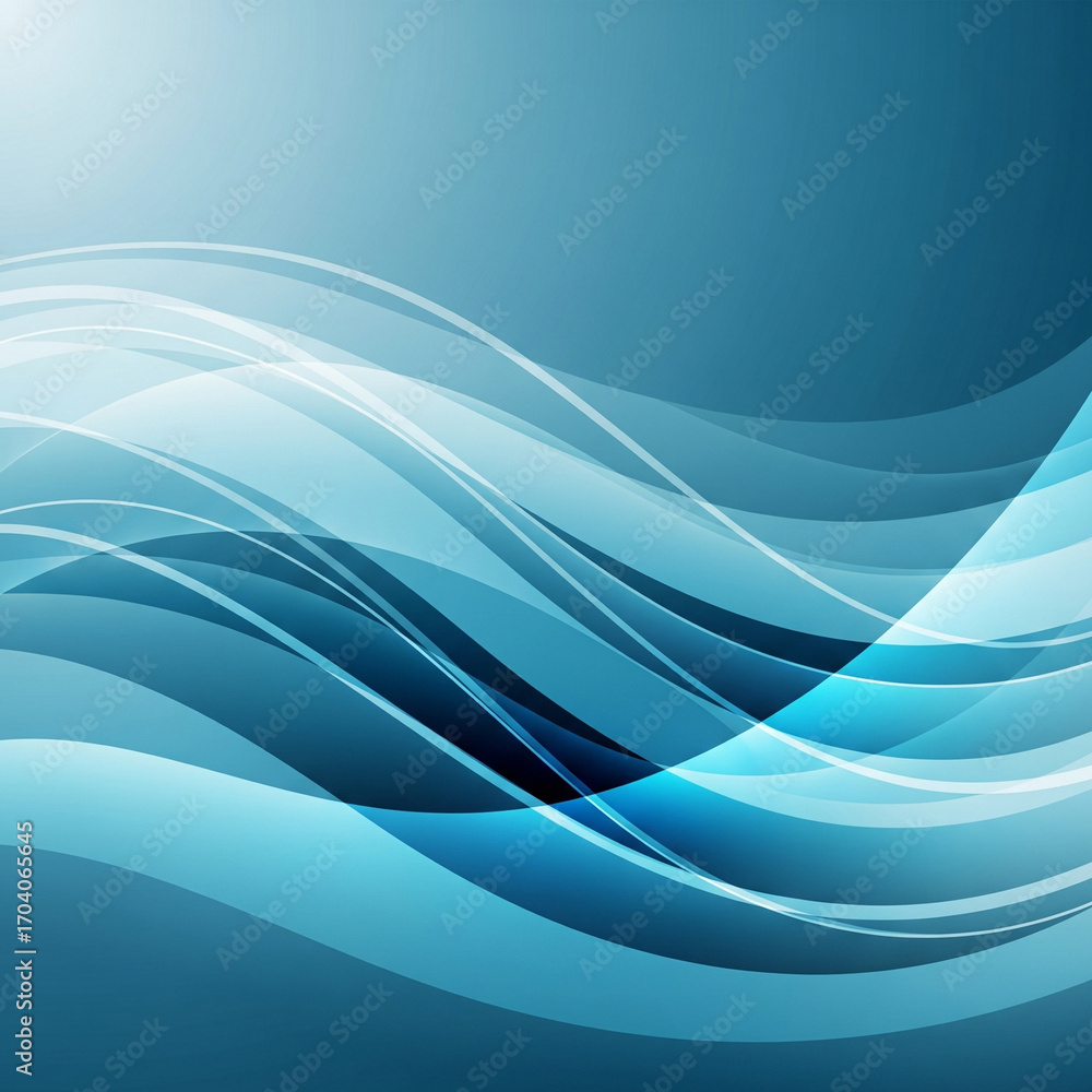 Obraz premium Elegant Blue Abstract Waves Background for Design Projects