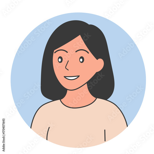 Colorful flat avatars of diverse men women and children illustrations design