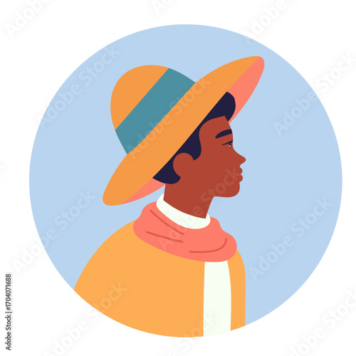 Colorful flat avatars of diverse men women and children illustrations design