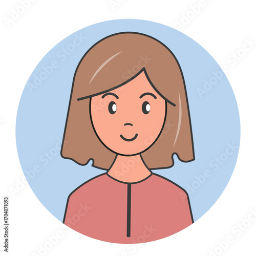 Colorful flat avatars of diverse men women and children illustrations design