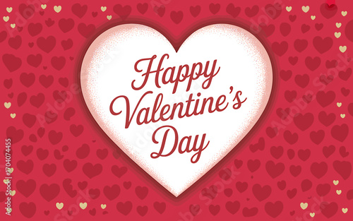 Festive Happy Valentines Day greeting card with heart shaped background and elegant typography for romantic celebrations