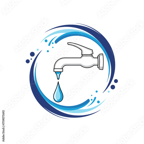 Water Faucet Dripping Water Symbol.