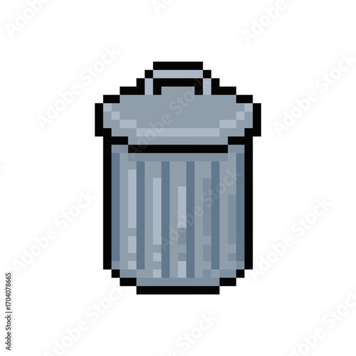 trash garbage can pixel art