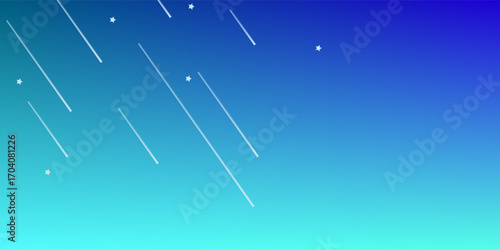 Shooting stars. Falling meteorite or comet with glowing light. Galaxy sky background. Vector illustration.