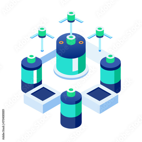 Futuristic drone charging station futuristic technology
