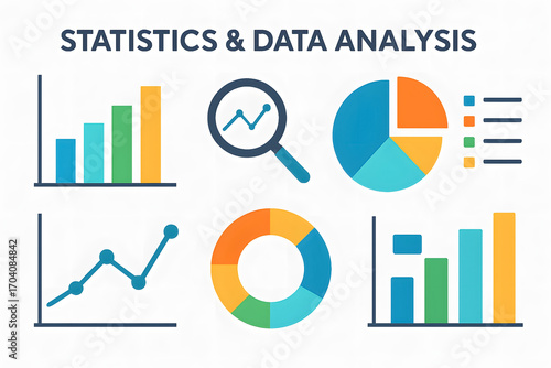 Various charts including bar, pie, line, and donut graphs are displayed. This represents business intelligence, analytics, and reporting.