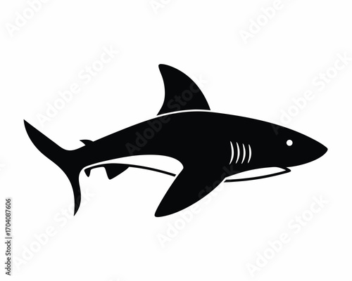 Shark underwater silhouette illustration