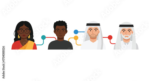 Diverse cultural connection portraying global networking and collaboration