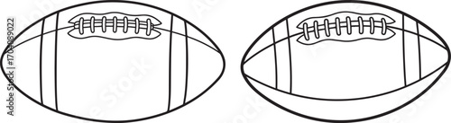 Two american footballs silhouette