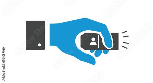 Professional contact acquisition through business card presentation technique