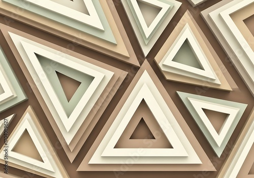 Tonal layered triangle pattern creates depth and visual interest