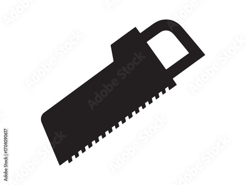 A hand saw silhouette. 