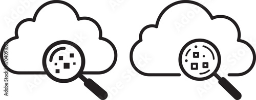 Cloud search and data analysis silhouette