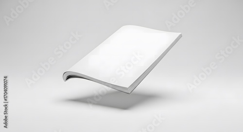 Elevated Brochure Mockup A Clean Presentation of Your Design with Floating Booklet on White Background