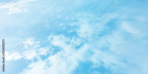 Blue daylight natural fresh clouds fluffy panorama atmosphere love canvas white background image surface splashed wallpaper.