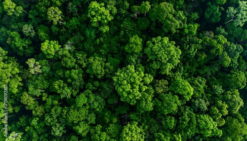 Fototapeta Naklejka Na Ścianę i Meble -  Dense green forest canopy (1)