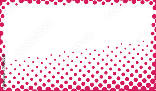 Vibrant Pink Dot Border Seamless Vector Pattern Background Design
